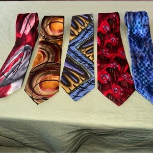 Lot of 5 vintage J Garcia silk ties